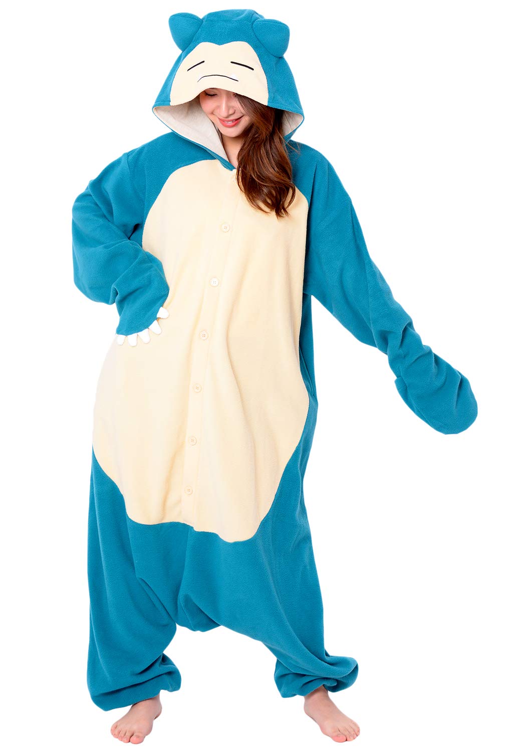 SAZAC Pokemon Snorlax Kigurumi - Ultra Soft & Cozy Premium Adult Onesie for Unisex Cosplay, Easy Care Halloween Costume, Luxurious Loungewear