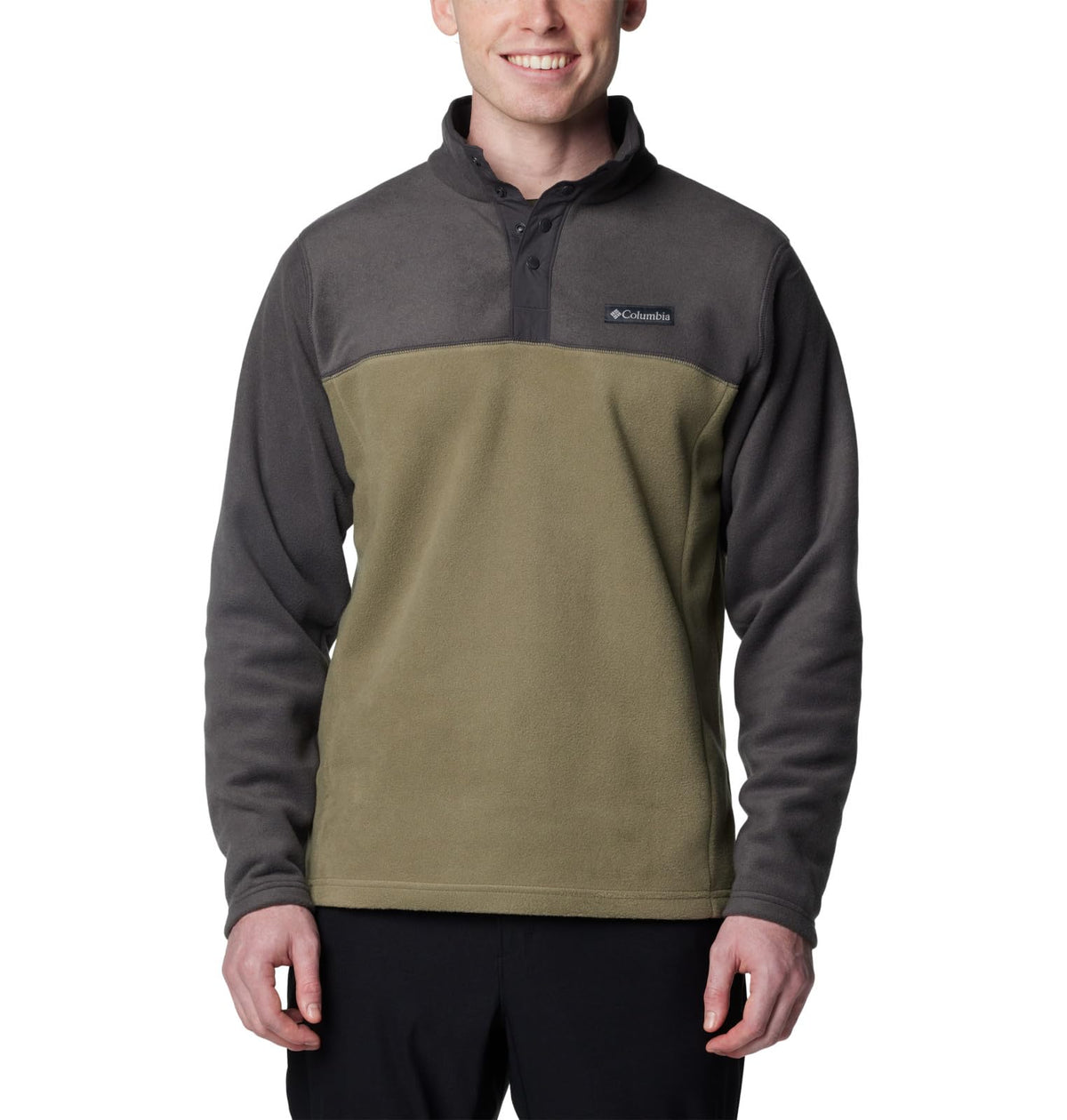 Columbia Men's Steens Mountain Half Snap II, Stone Green/Shark, Small