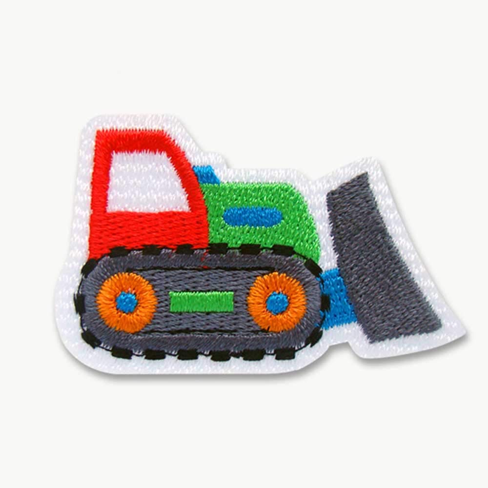 TRAFFIC Bulldozer Iron On Patch Adult Cute Romantic Applique