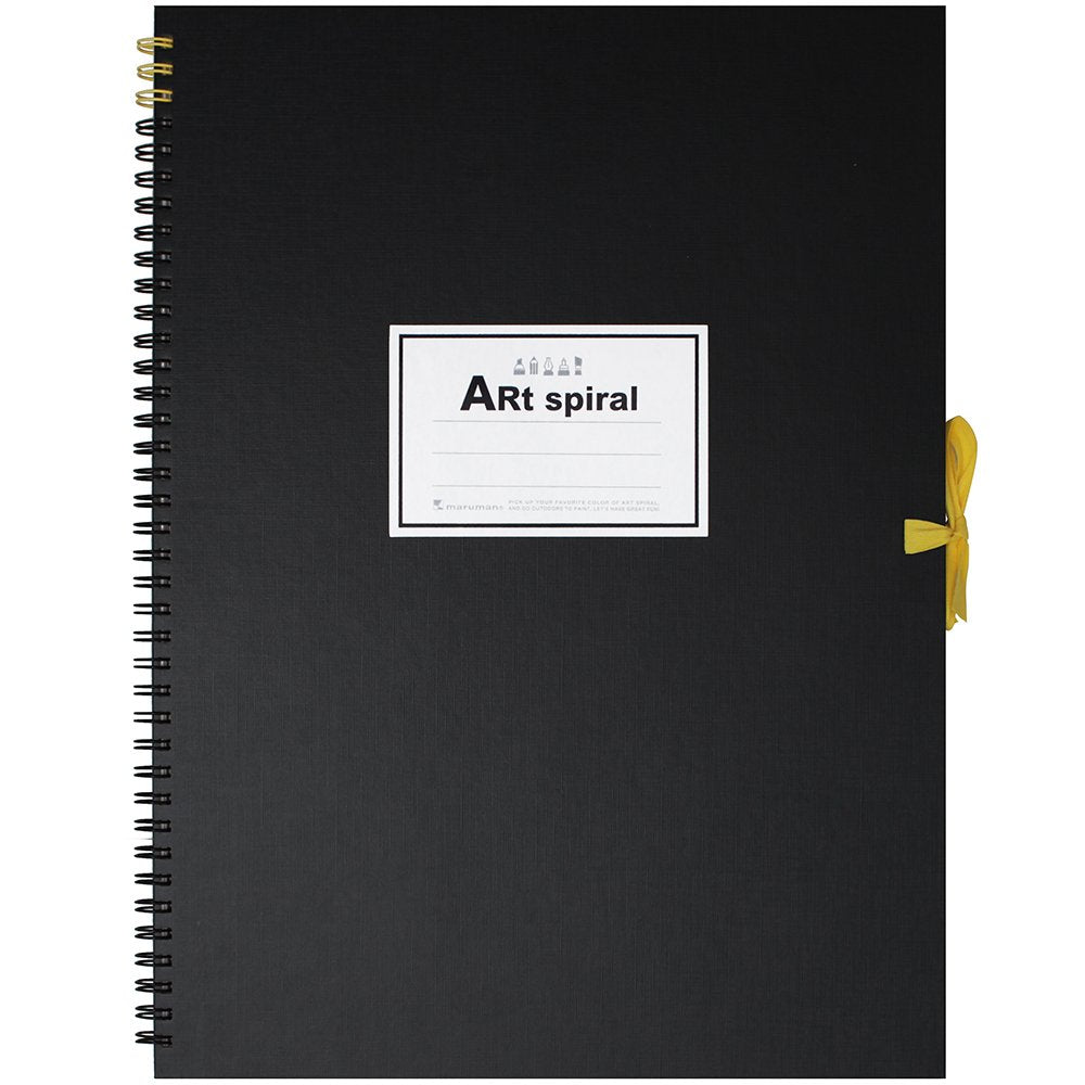 Maruman S316-05 F6 Art Spiral Sketchbook, Thick Drawing Paper, Black, 24 Sheets