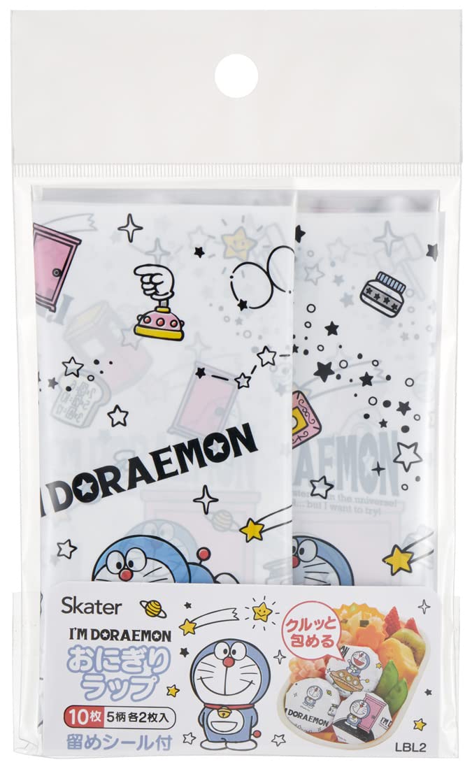 Skater LBL2-A Rice Ball Wrap, Rice Ball Film, I'm Doraemon, Space Sanpo, Sanrio, 10 Pieces, Made in Japan