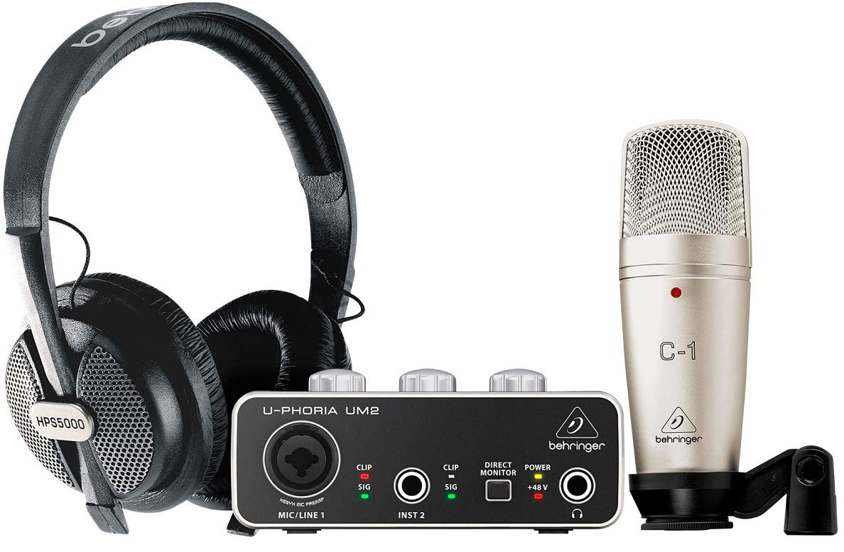 Behringer U-PHORIA STUDIO Recording Bundle, Compatible with PC and Mac