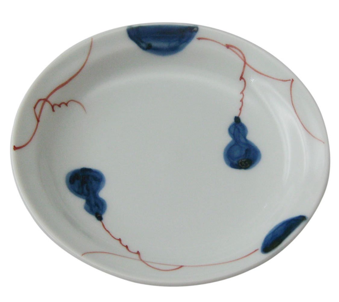 浜陶 Hamamotou 286483 Hasami Ware Light Ball Kiln Small Plate, Hisago