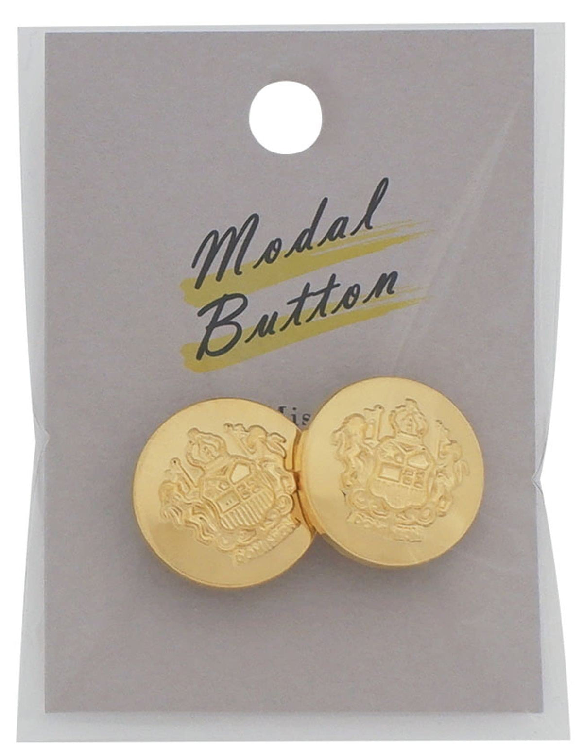 Misasa MB309 Metal Button, 0.8 inches (21 mm), Pack of 2, Col.Gold