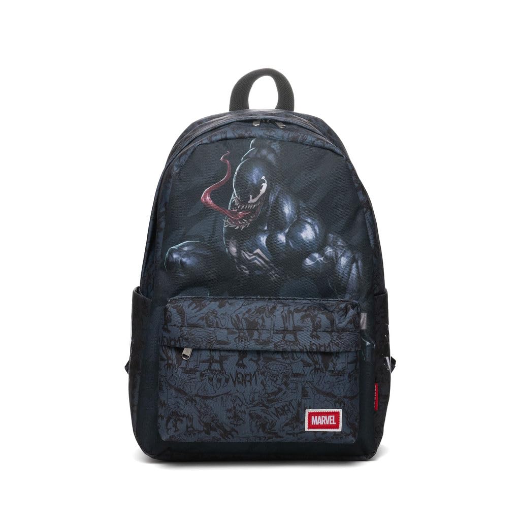 Wondapop Marvel Venom 16 Inch Backpack – Venom & Carnage School Backpack with Laptop Sleeve, Front Pocket & Side Pockets, Venom Bookbag for Kids