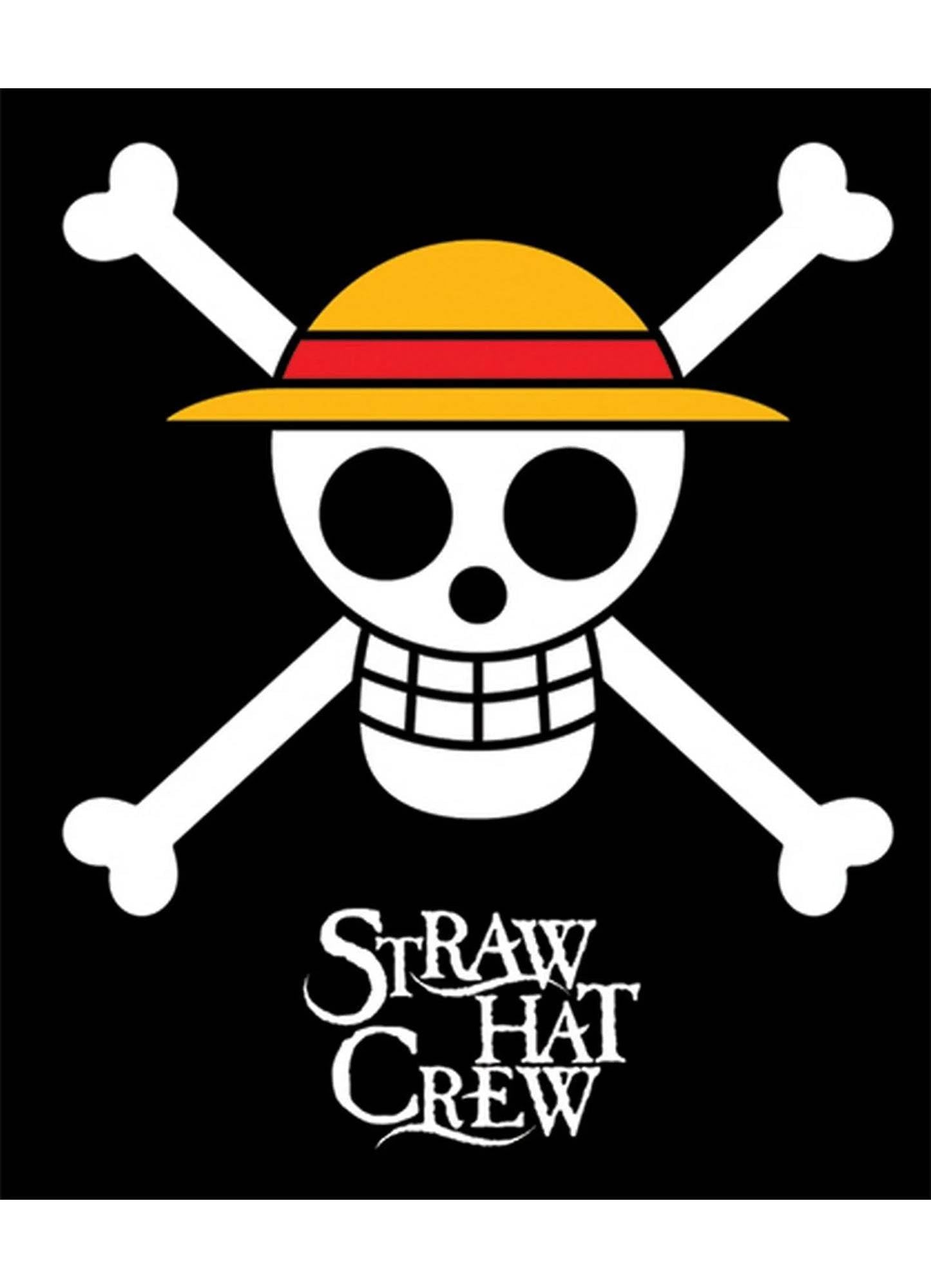 GE Animation GE-57051 One Piece Straw Hat Pirates Throw Blanket, 50" x 60",Black