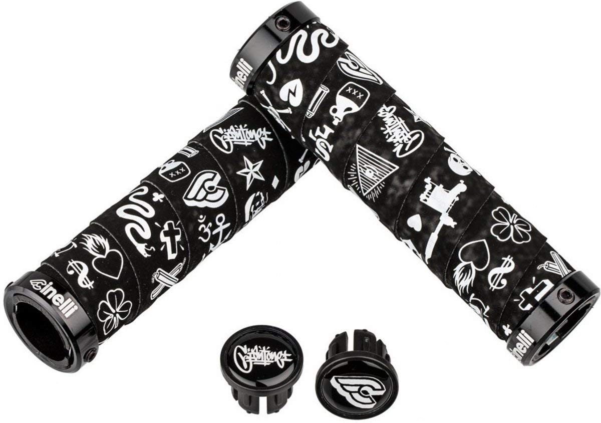 Cinelli X Mike Giant Art Design Bicycle Grips, Black