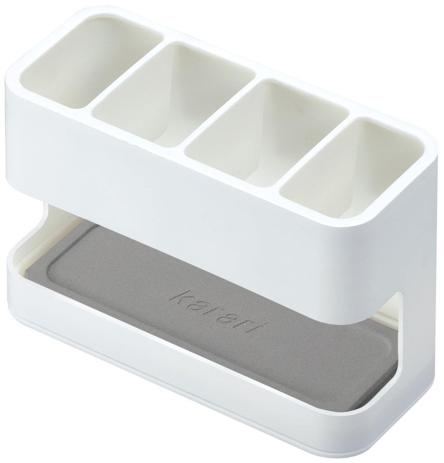 Anesty Co., Ltd. HO1945 Diatomaceous Earth Drainer Karari Cutlery Stand, Square, White, Approx. Width 5.9 x Depth 2.6 x Height 3.9 inches (15 x 6.5 x 10 cm)