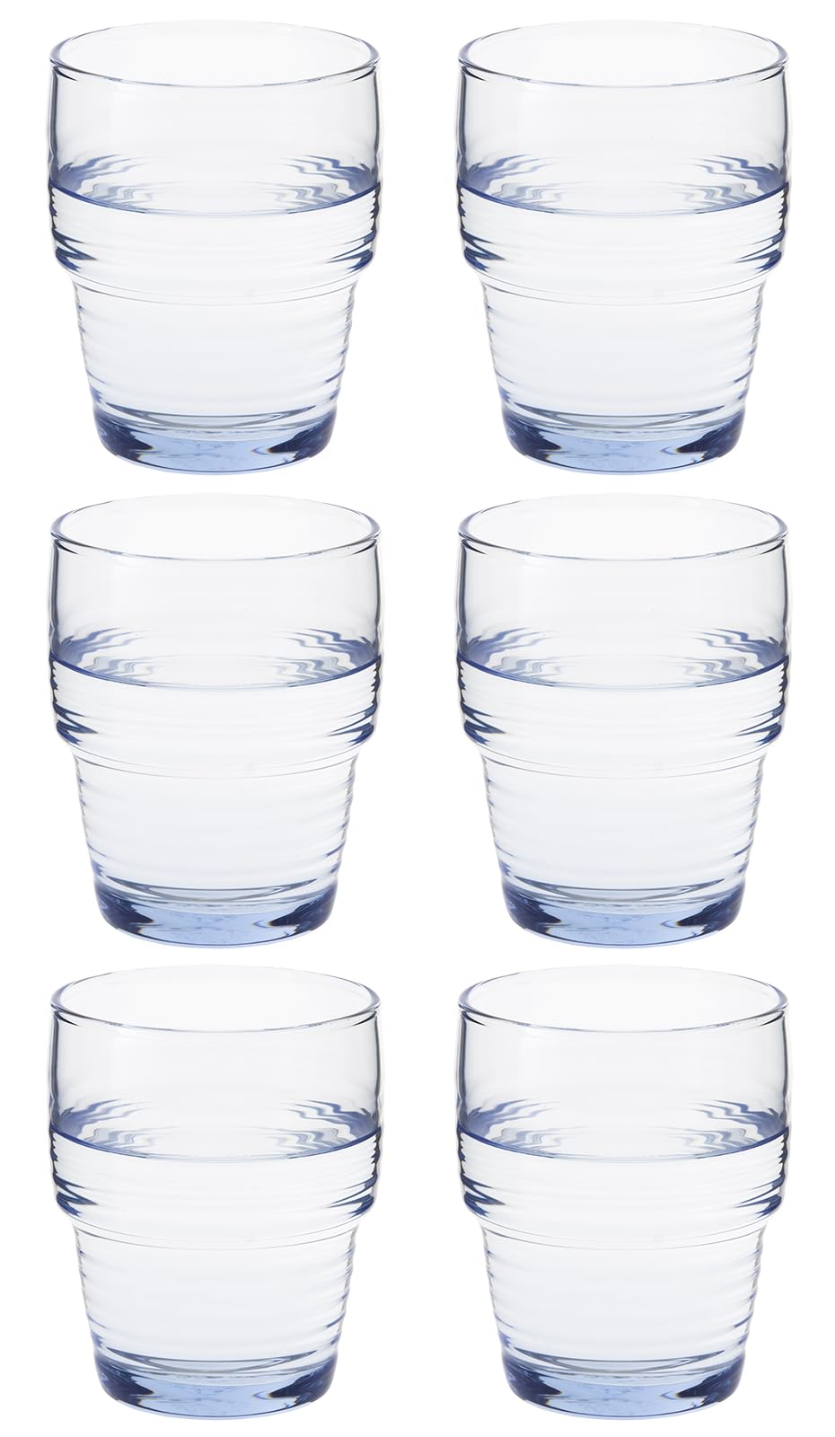 Toyo Sasaki Glass 00368HS-SF Glass Tumbler, Blue, 8.5 fl oz (240 ml), HS Stack, Made in Japan, Dishwasher Safe, Pack of 6