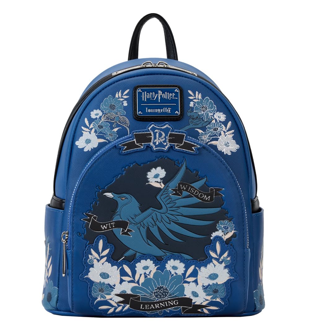 Loungefly Harry Potter Ravenclaw House Floral Tattoo Mini Backpack