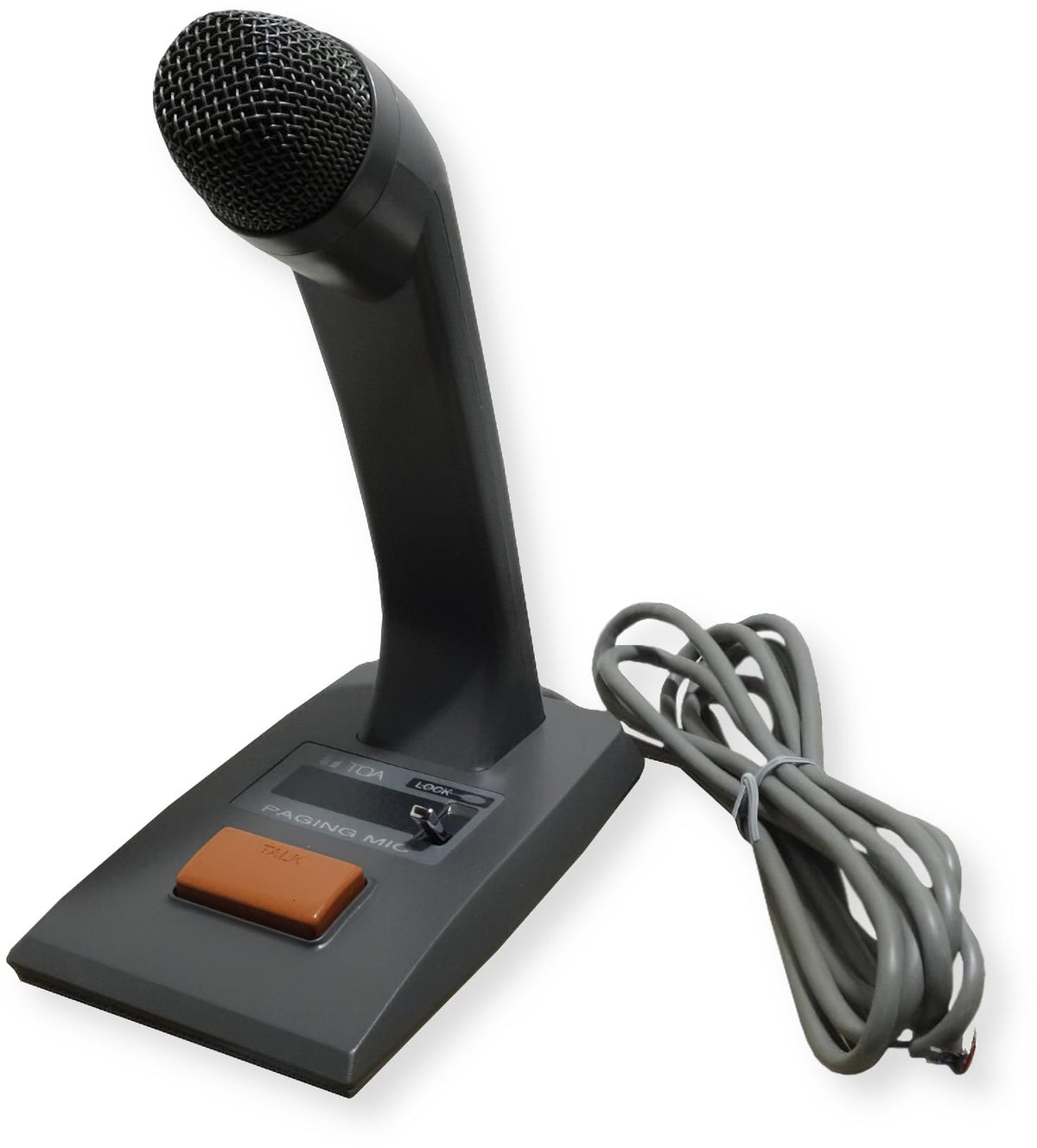 TOA Electronics PM-660U Desktop Paging Microphone, Unidirectional Dynamic Element, Push-to-Talk Switch with Locking Lever, 600 Ohm Balanced Output, Clear Voice Announcing, Communication Equipment