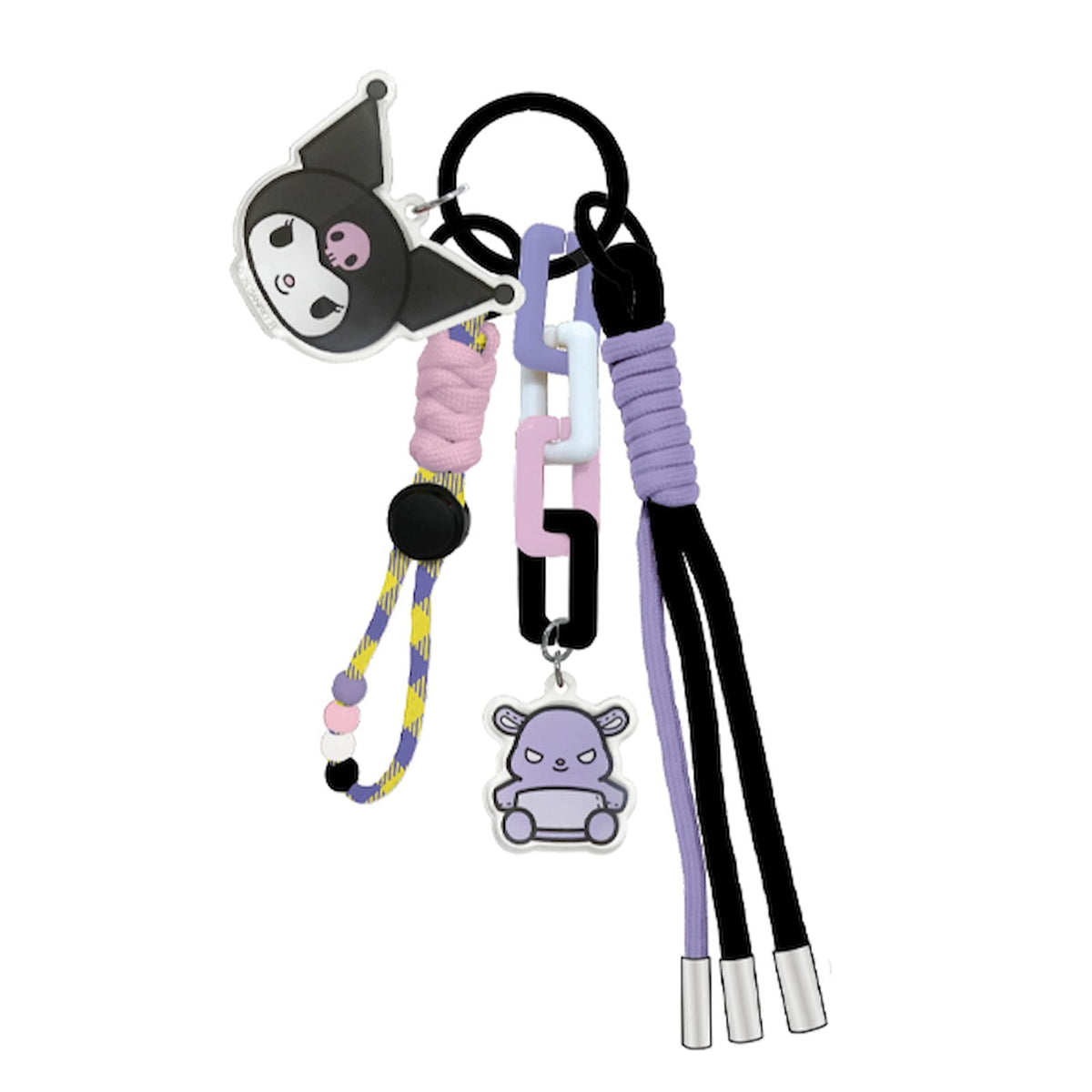 K Company Sanrio Characters Strap Charm, Kuromi SAC-SC-KU, H7.5 x W2.0 x D0.6 inches (19 x 5 x 1.5 cm)