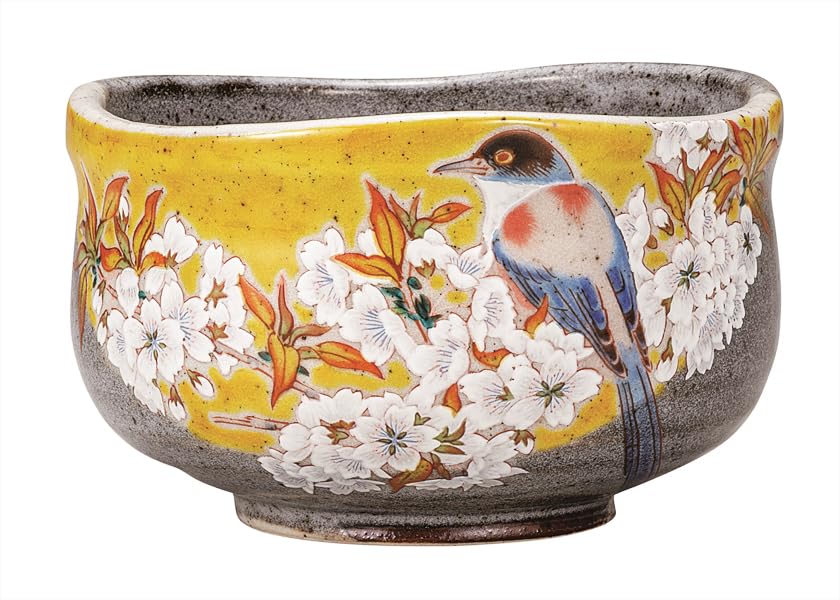 Nakamaru K9-855 “Kyutani Ware” Matcha Bowl, Sakura on Yoshidaya Yamama