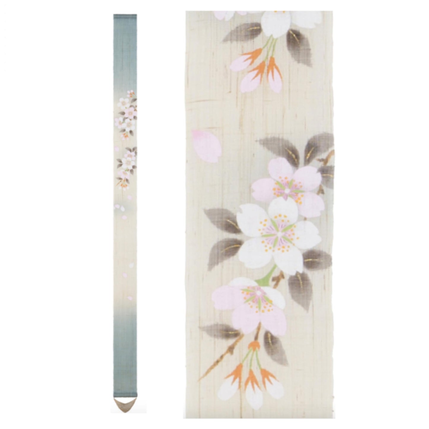 Kyoto Rakumi-an Fine Tapestry (Satozakura) Lucier Japan/Approx. 3.9 x 66.9 inches (10 x 170 cm), Linen Fabric Tapestry Wall Scroll Interior Display, Japanese Modern (Spring, Satozakura)