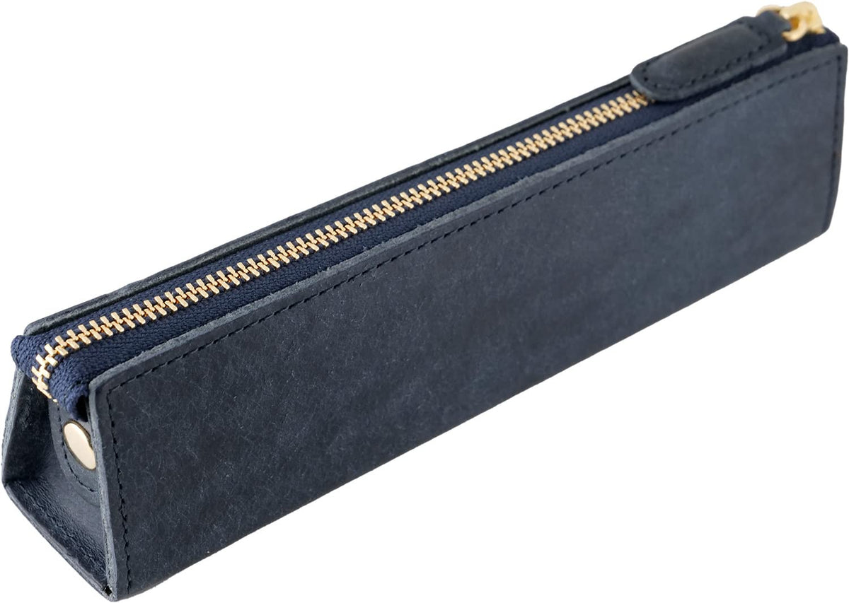 Slip-on Pen Case PB Zipper Pen Case M Navy (Navy) IPV-5801 Leather Italian Leather Slim Simple