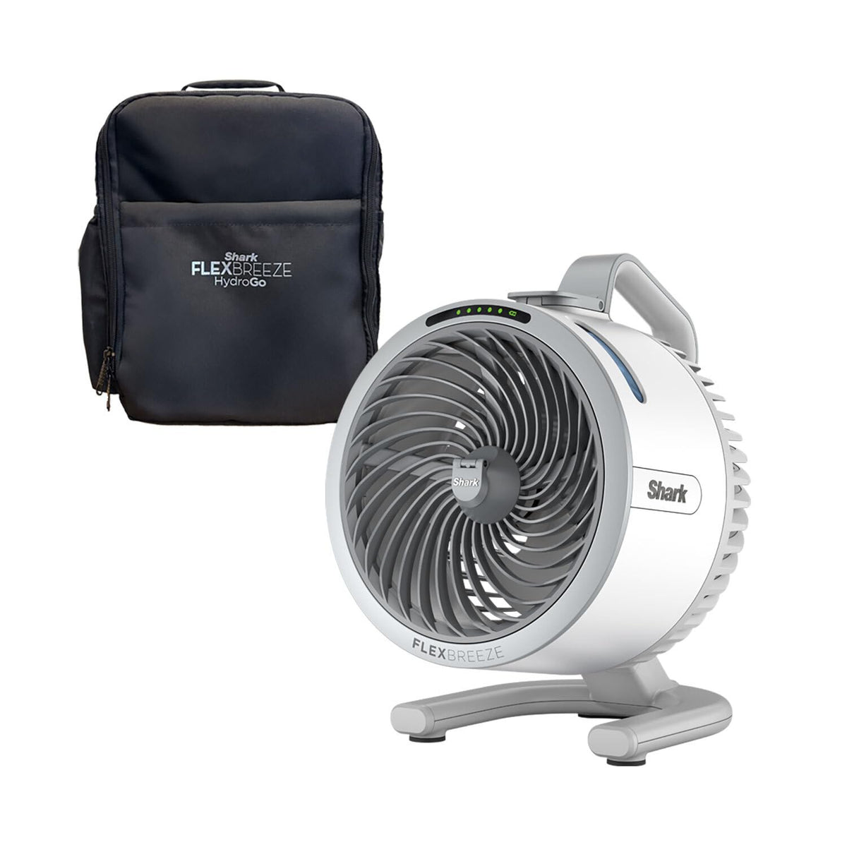 Shark FlexBreeze HydroGo Portable Fan with Travel Bag, White, FA053BRN
