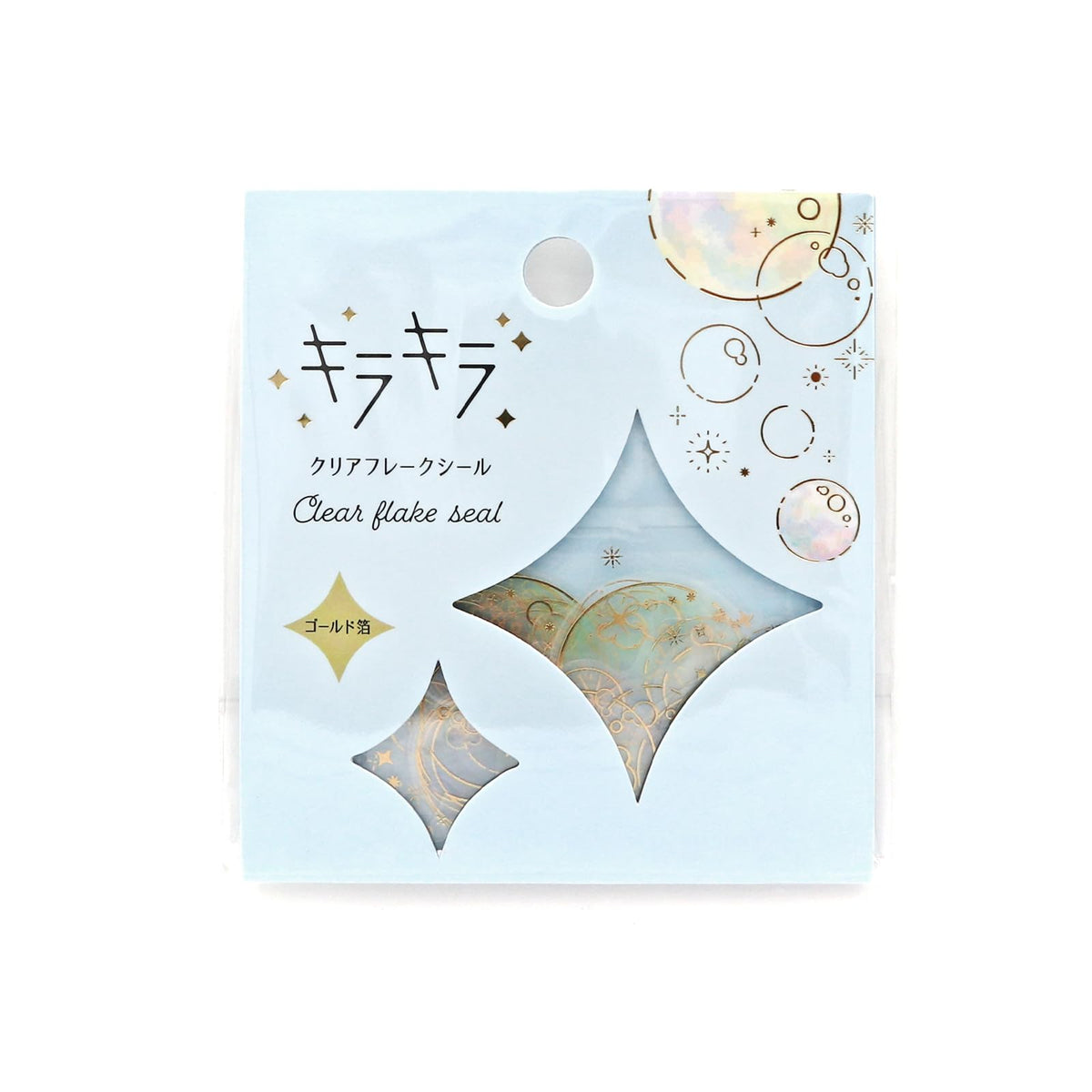 World Craft KFS-003 Glitter Clear Flake Seal Gold Foil Bubble