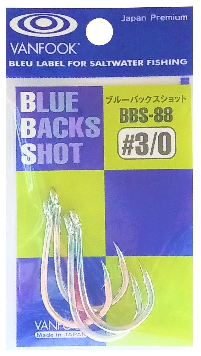 VANFOOK BBS-88S Blue Back Shot (Jigging Hook), #3/0, Silver