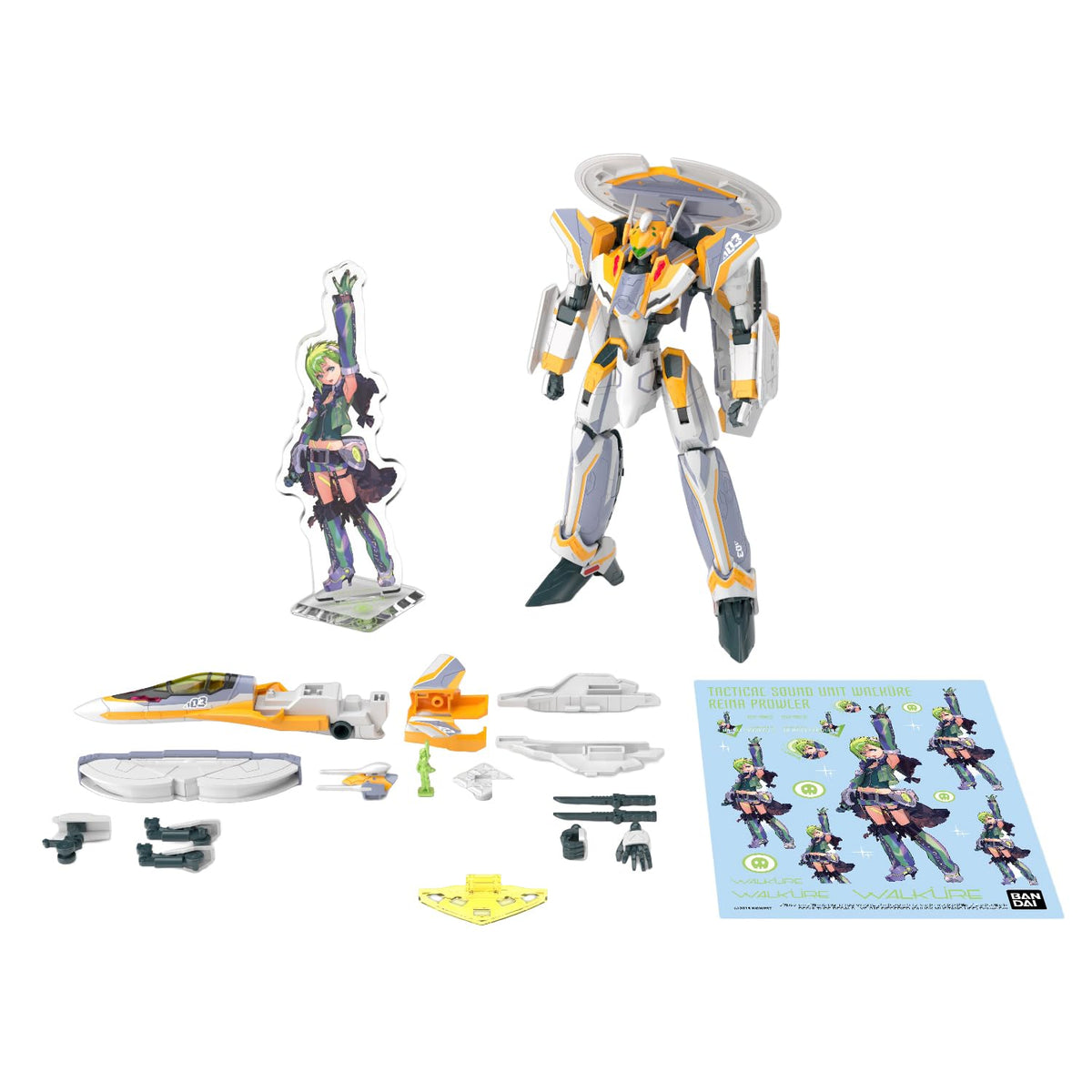 Bandai Spirits HG Macross Delta VF-31E Siegfried (Chuck Mustang Machine) Deluxe Set, 1/100 Scale, Color-Coded Plastic Model