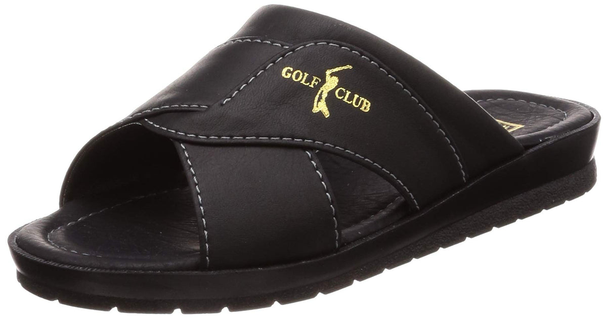 エムスリー Men's Office Sandals, Black, 24.5~25.0 cm