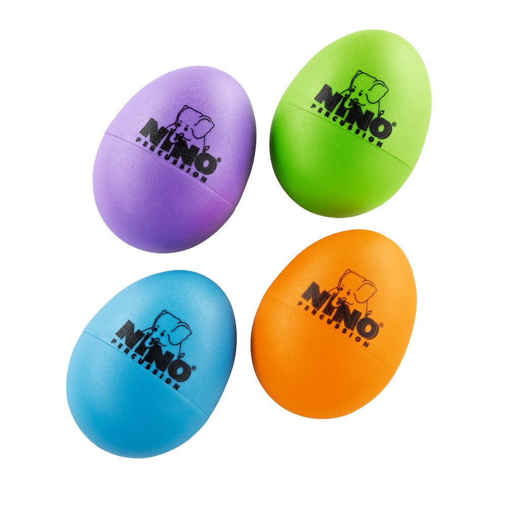NINO SET540-2 Nino Egg Shaker, Set of 4, Orange, Yellow-Green, Light Blue, Purple