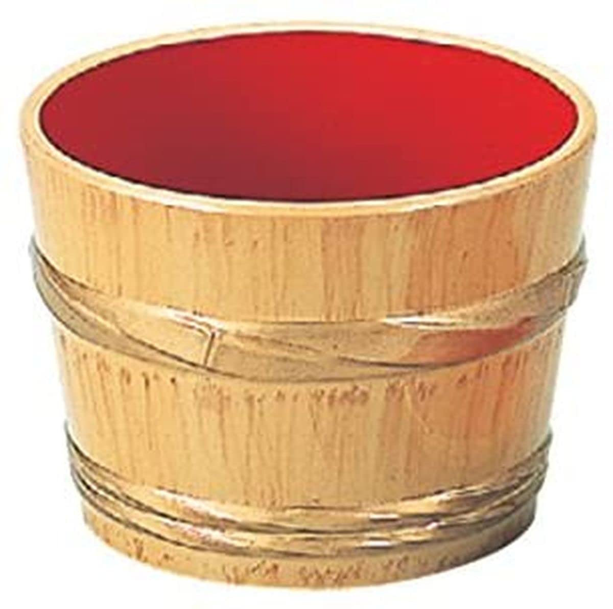 J-kitchens 2.8 Inch Tub-Shaped Tsuyu Container, Shiraki Uchi-Vermilion, Made in Japan
