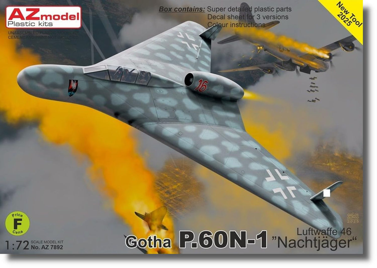 AZ model 1/72 Gotha P.60N-1 Luftbuffe Night Fighter 1946 Plastic Model AZM7892 (Airplane)