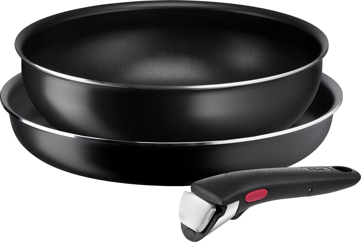 Tefal L16390 Frying Pan, 3 Pieces, For Gas Fire, Ingenio Neo Family Set 3, Black
