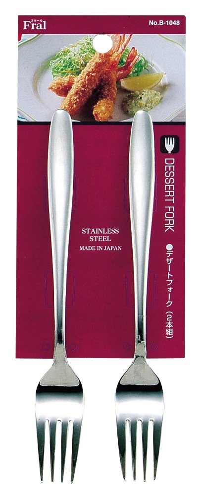 Pearl Metal B-1048 Stainless Steel Dessert Fork, Set of 2, Cutlery, Fural, Made in Japan