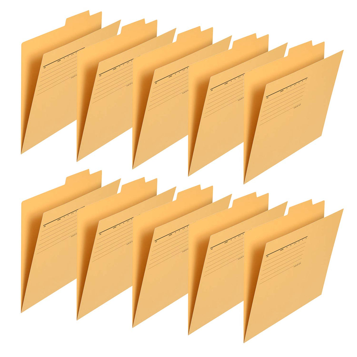 Plus FL-081IF 87-288 Individual Folders Economy 10 Sheets A4 Horizontal Yellow