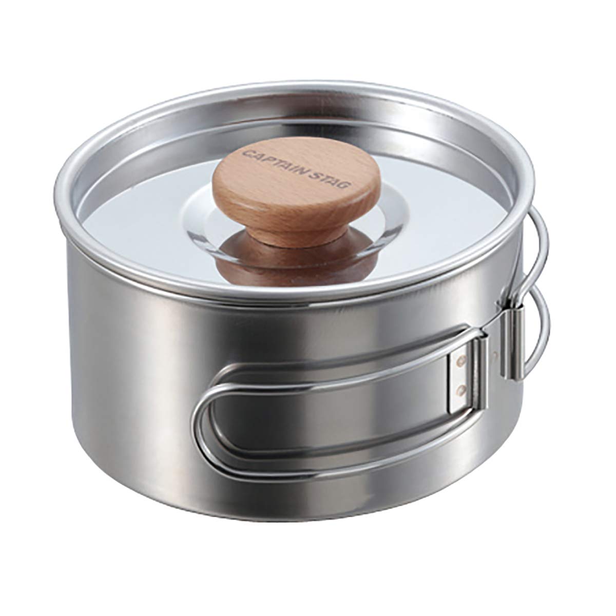 Captain Stag UH-4207 Barbecue Pot, Stainless Steel, One-Handed Pot, 4.7 inches (12 cm), Medium Plate Included