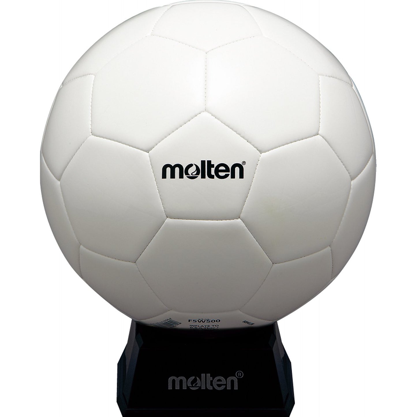 Molten F5W500 Soccer Ball, Sign Ball, No. 5, White, with Stand