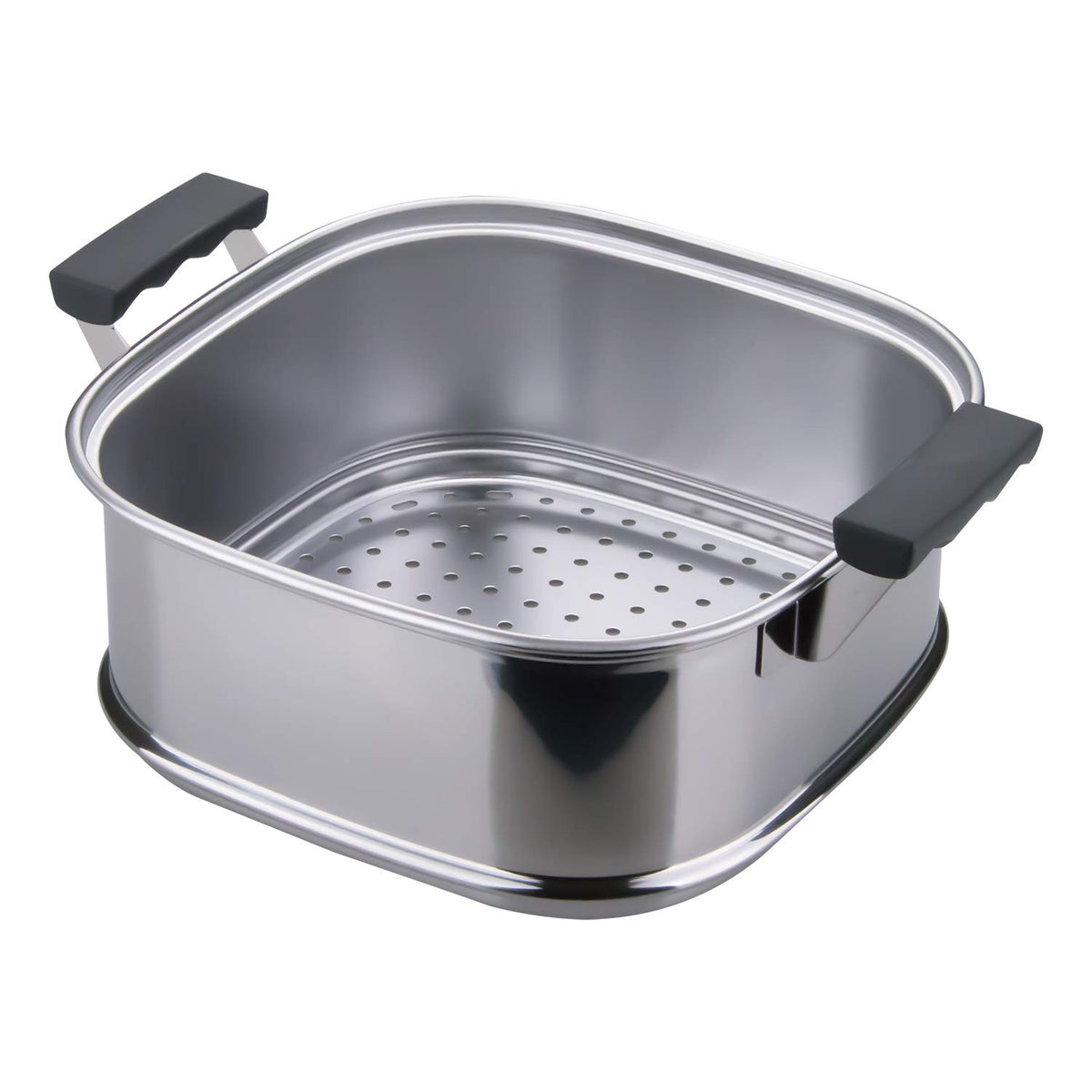 神子島製作所 Tube Only Momojirushi Square Steamer, 22cm, 18-0 stainless steel
