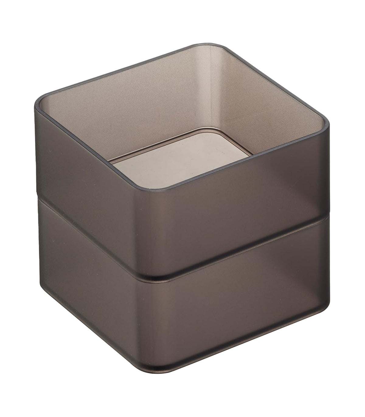 YAMAZAKI Home Tower Set Of 2 Clear Bottom Storage Cases - Stackable Transparent Organization Bins, Small - Small - Ps Resin