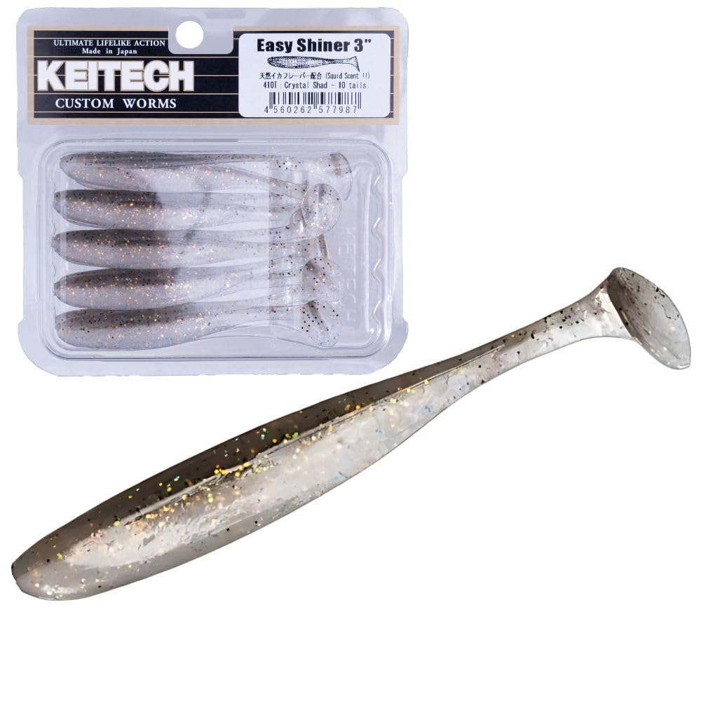 Keitech ES3410 Artificial Fishing Bait, Crystal Shad, 5"