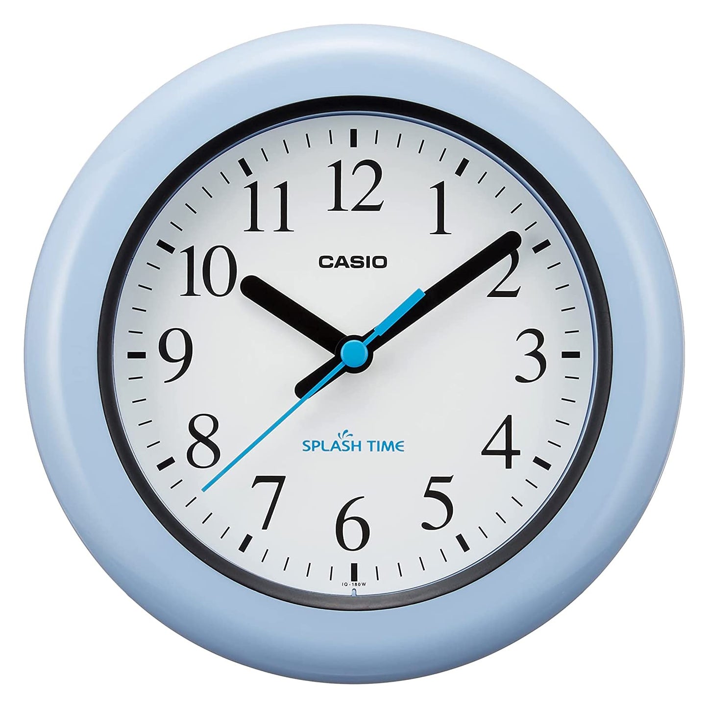 CASIO IQ-180W-2JF Moisture and Dustproof Wall Clock, Quartz Watch, Freestanding Stand, Blue