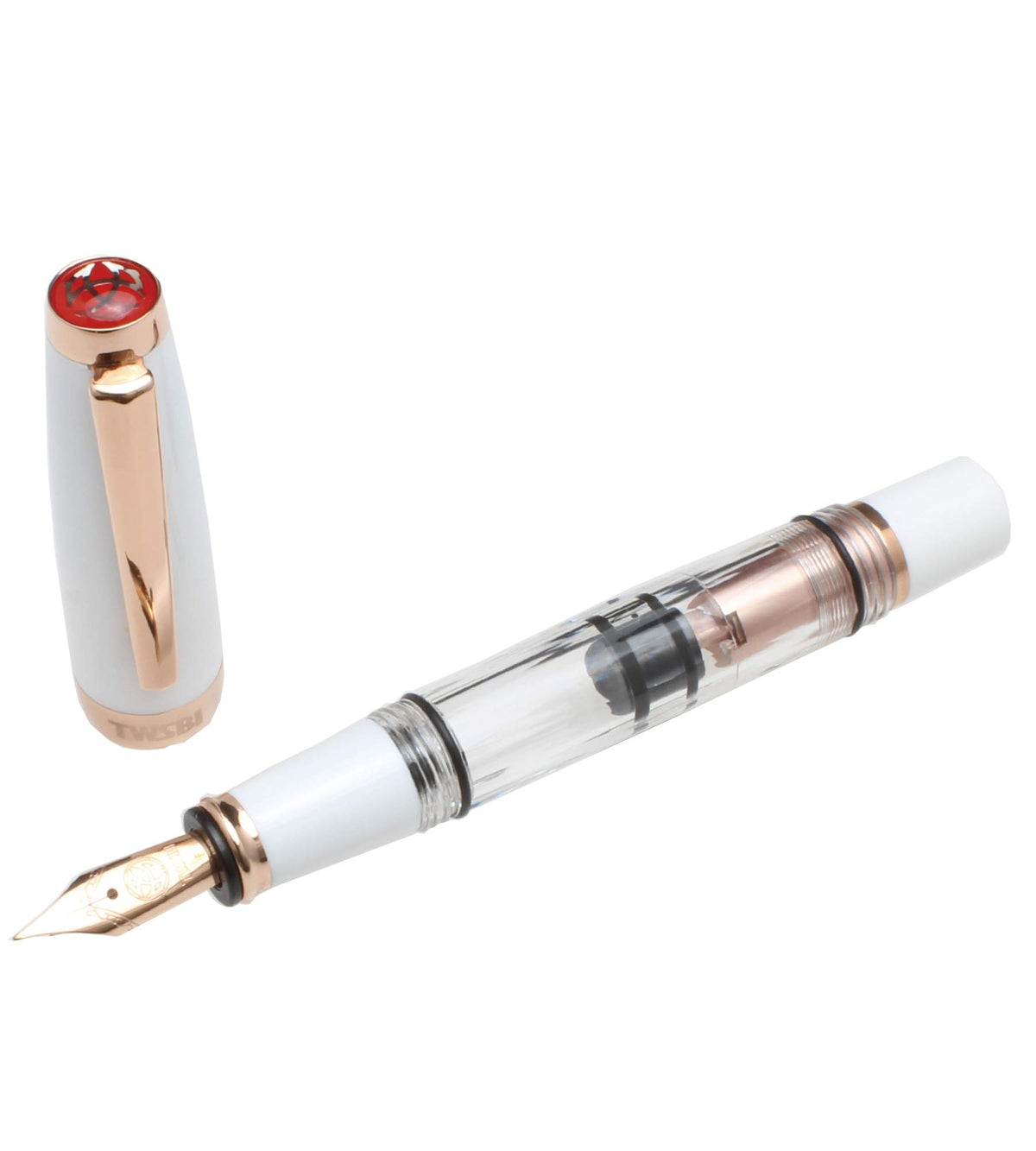Mini Diamond Fountain Pen - White Rosegold V2 by TWSBI