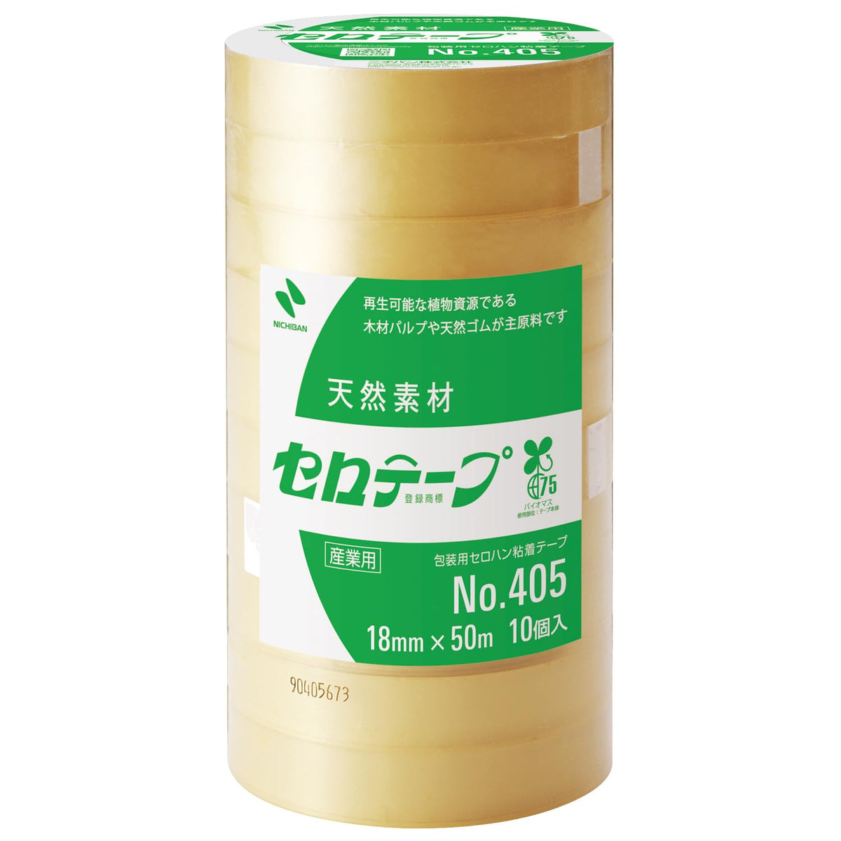 Nichiban Cellotape Large Roll Plant Series No.405 0.7 inches (18 mm x 50 m) 405-18 x 50 Pack of 10