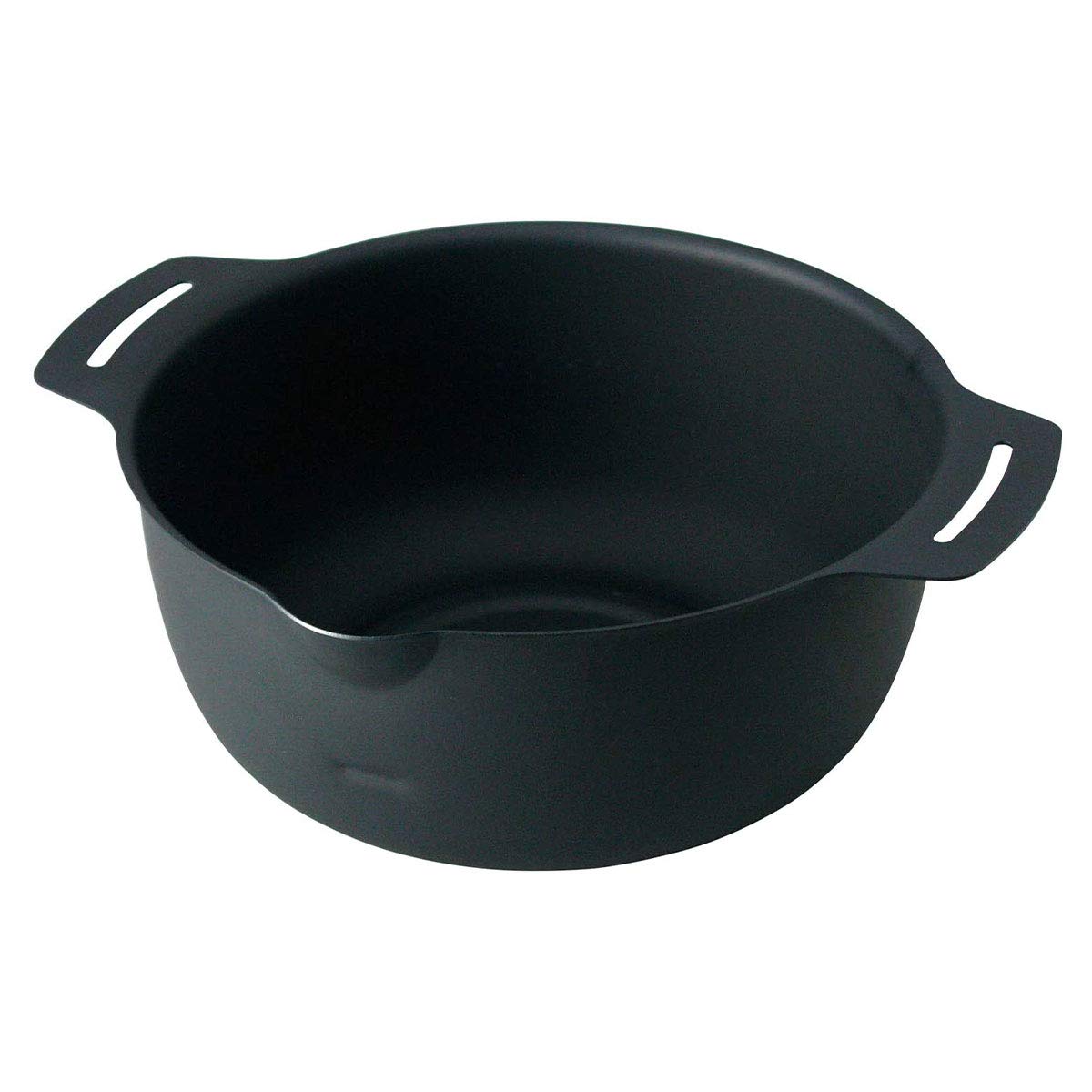 Shimomura Co., Ltd. 44630 1.8 Quart Cast Iron Tempura Pot, Black, No Lid, 9.2 x 7.7 x 3.1 inches, 2.18 kg Max Weight, Gas & Induction Compatible