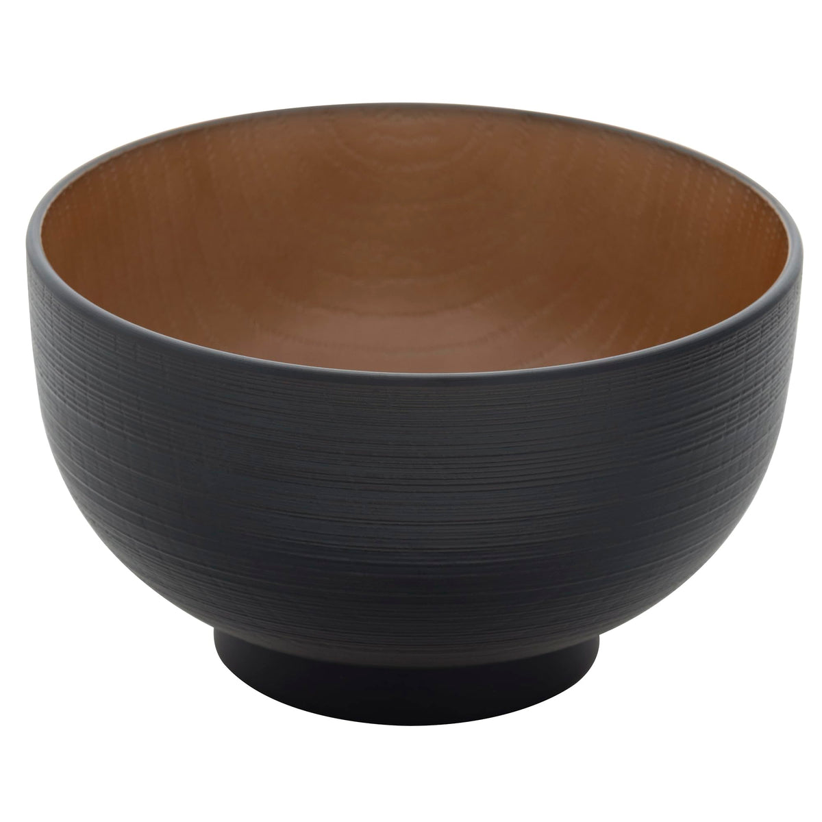 ミタニ 山中漆器(Mitani) Yamanaka Coating M16954-6 Natural Microwave Cloth Bag, Keyaki Heathered Soup Bowl, Black and Brown