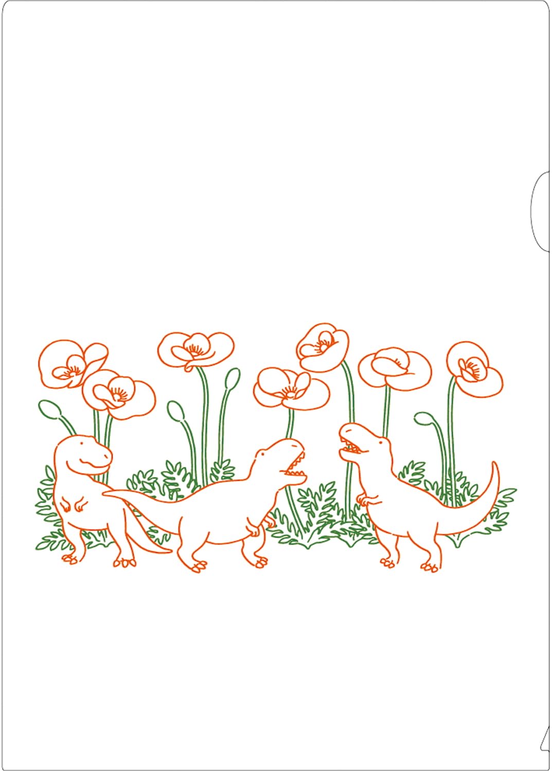 Elcomoon PEG-202 Clear File A4 Petite Gran Dinosaur
