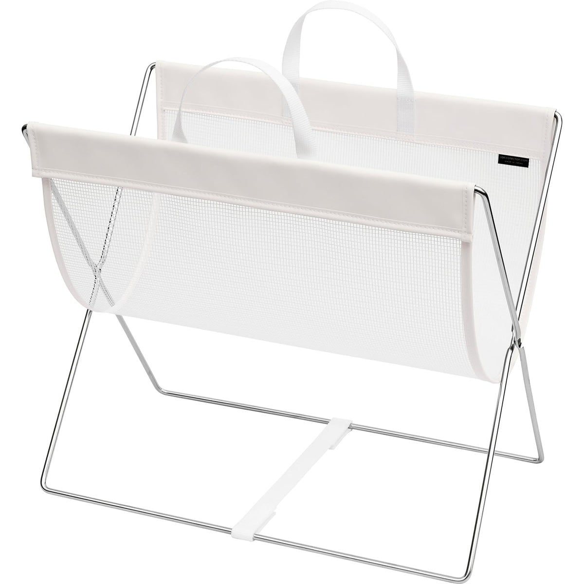 Saki R-358 Luggage Bag, Self Wagon, Mesh x Leather, PVC, White