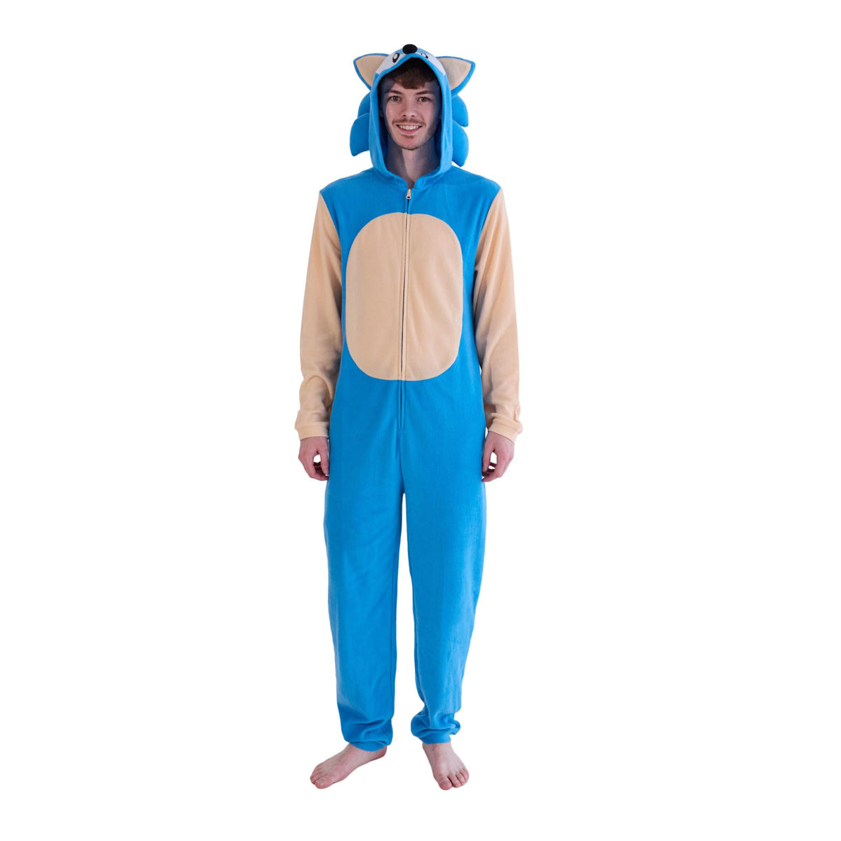 Sonic The Hedgehog Sonic Hooded Kigurumi Union Suit-Large Blue