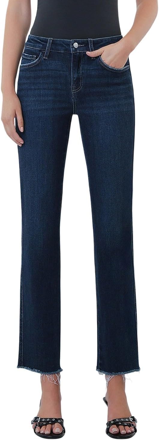 Lovervet by VERVET Women's Mid-Rise Straight Leg Jeans (30, Reunite)