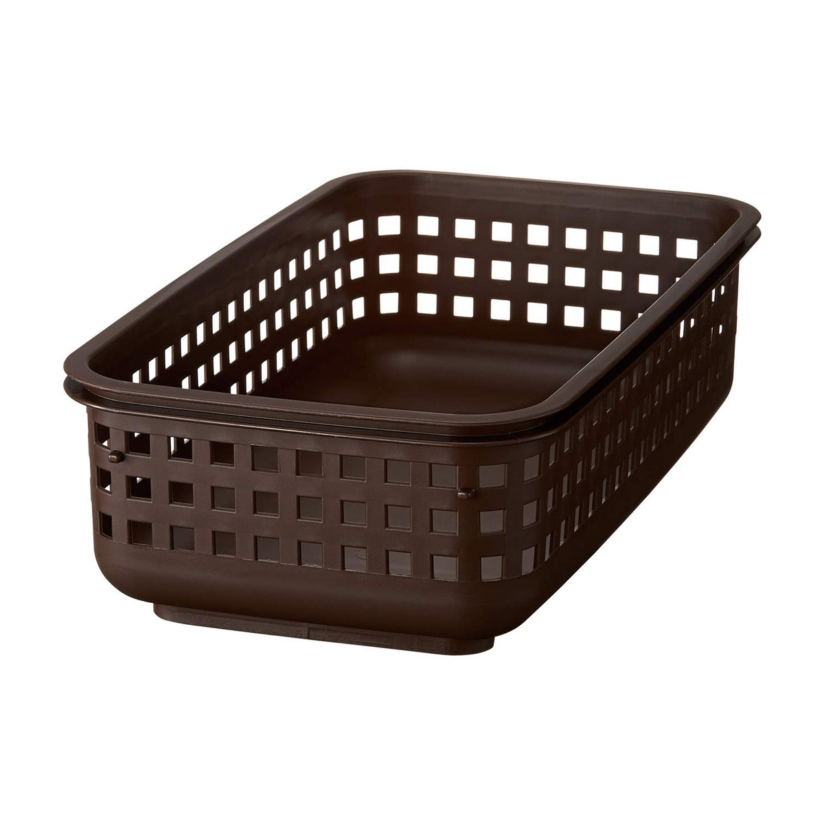 LIKE-IT SCB-14 Laundry Hamper, Stackable Laundry Basket, SS Width 10.0 inches (25.5 cm), Depth 18.9 inches (45.5 cm), Height 4.9 inches (12.5 cm), Brown, Made in Japan