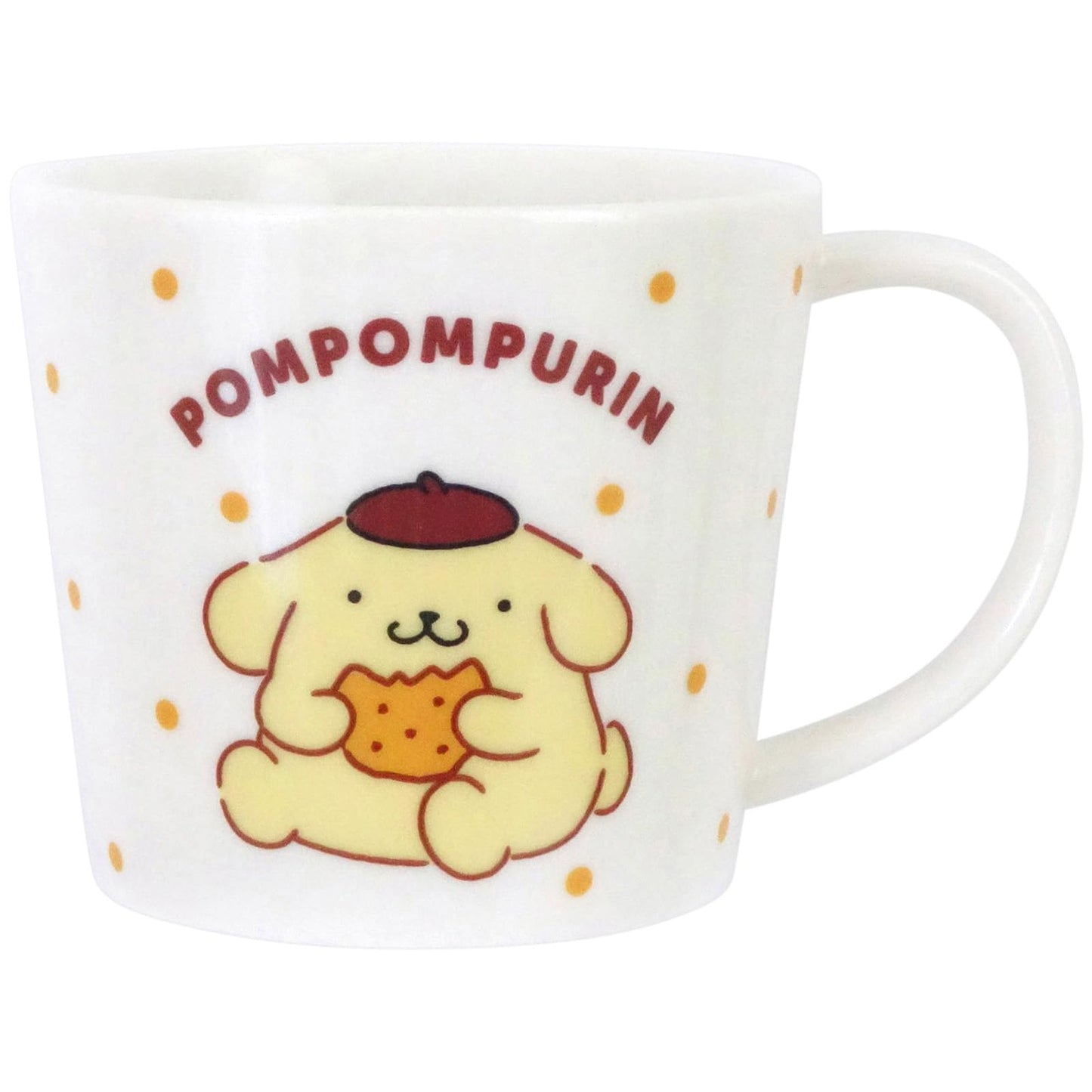 Sanrio 335124 Pompompudding Mug, Medium, Approx. 9.1 fl oz (280 ml), Microwave Safe, Dishwasher Safe, Characters Sweets & Dots, Made in Japan