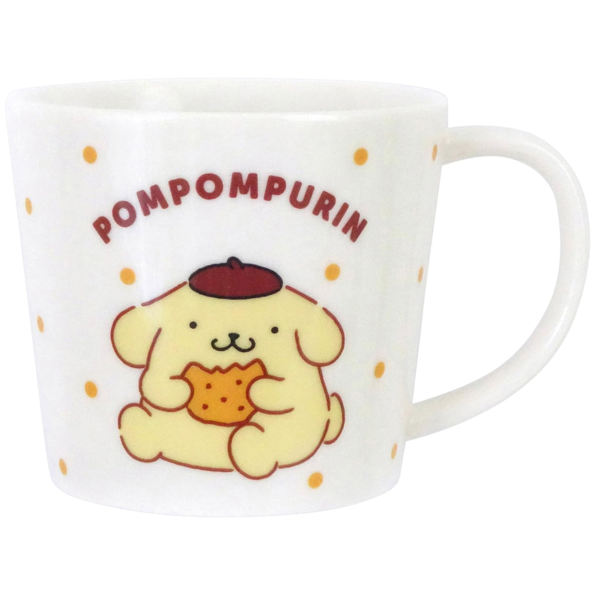 Sanrio 335124 Pompompudding Mug, Medium, Approx. 9.1 fl oz (280 ml), Microwave Safe, Dishwasher Safe, Characters Sweets & Dots, Made in Japan