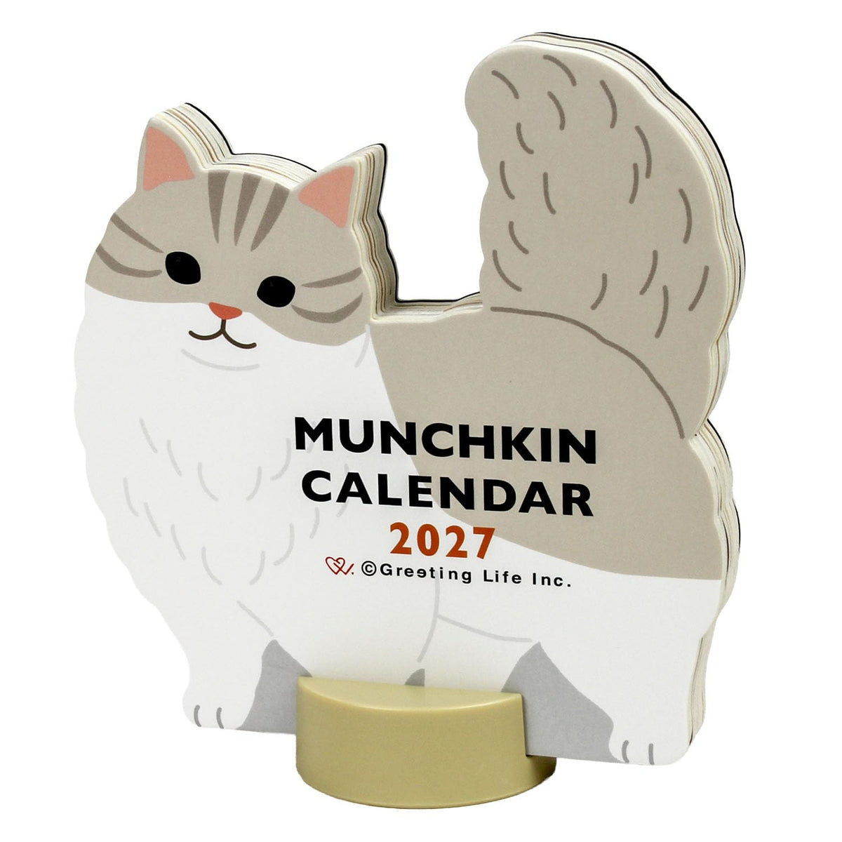 Greeting Life 2027 Calendar Animal Die Cut Munchkin Tabletop C-1805-ET