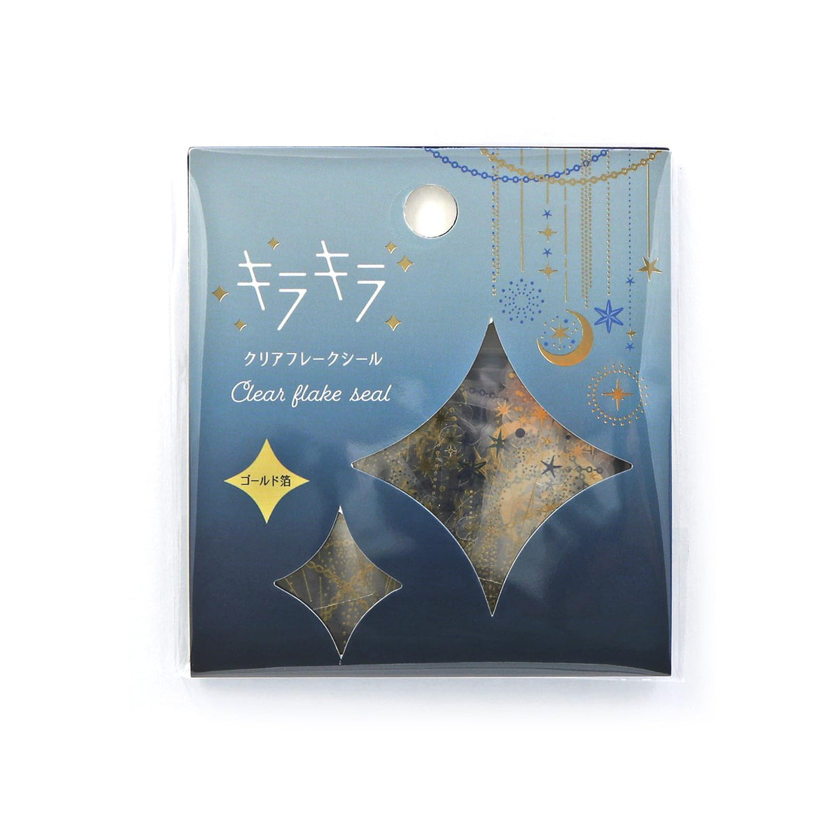 World Craft Crescent KFS-016 Stickers, Sparkly Clear Flake Stickers, Gold Foil, 12 Patterns x 3 Packs