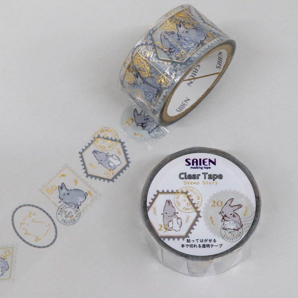 SAIEN HR-1011 Clear Rabbit, Masking Tape, 0.8 inches (20 mm) x 9.6 ft (3 m)
